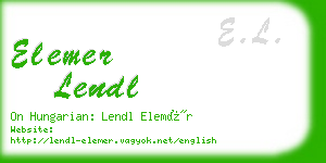 elemer lendl business card